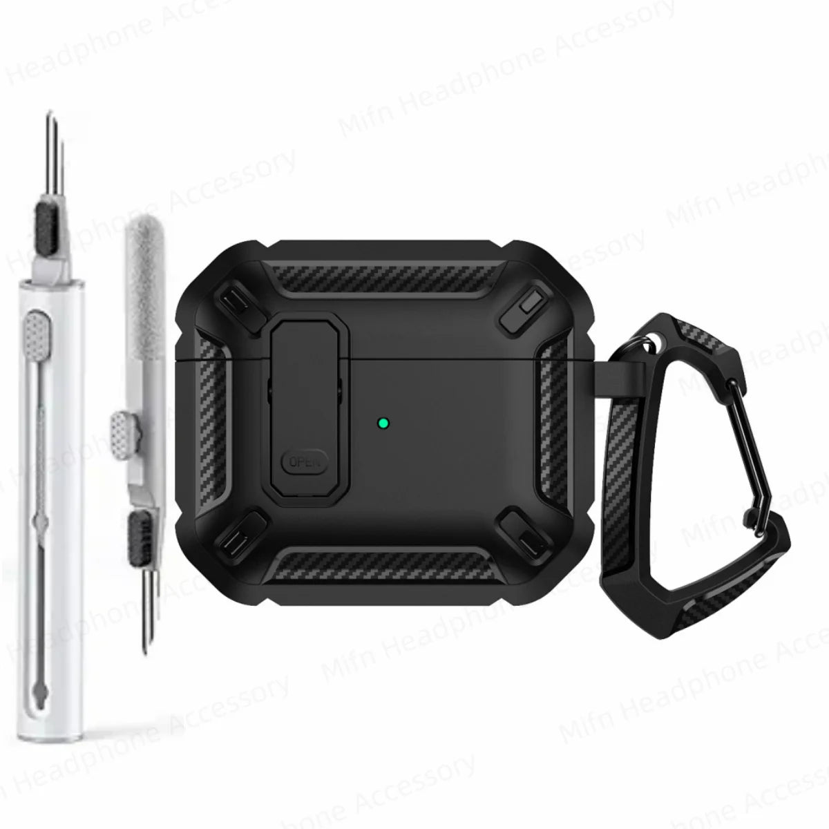 MILITARY HARD SHELL AIRPODS 4 COVER WITH KEYCHAIN