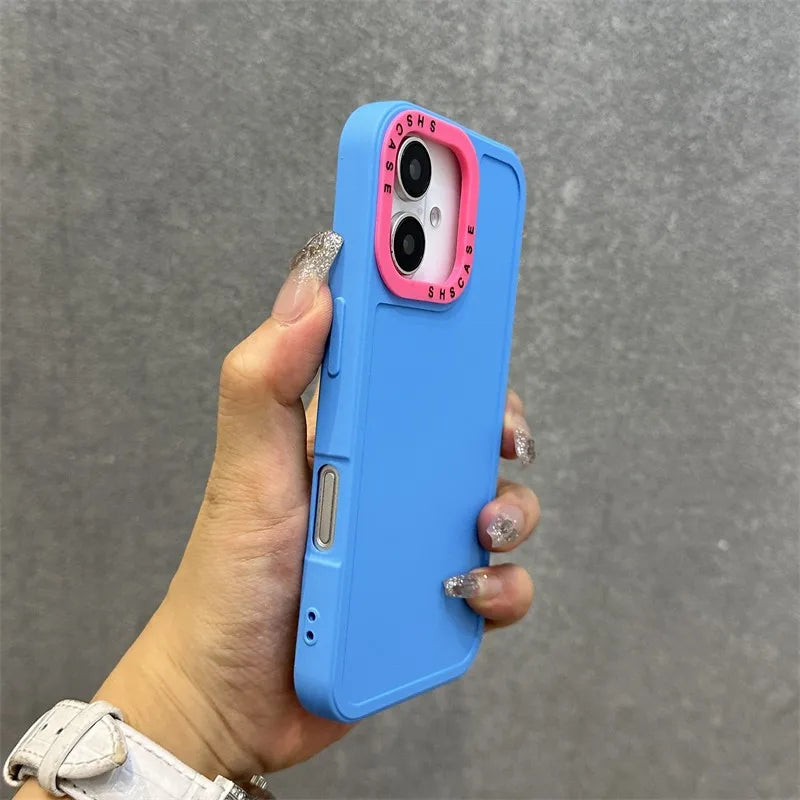 SILICONE MATTE DOUBLE COLOUR CASE FOR IPHONE 17 SERIES