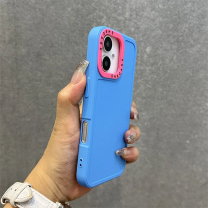 SILICONE MATTE DOUBLE COLOUR CASE FOR IPHONE 17 SERIES