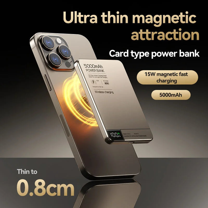 MAGNETIC 10,000MAH WIRELESS POWER BANK FOR MAGSAFE IPHONE 12–16 – FAST, SLIM, PORTABLE