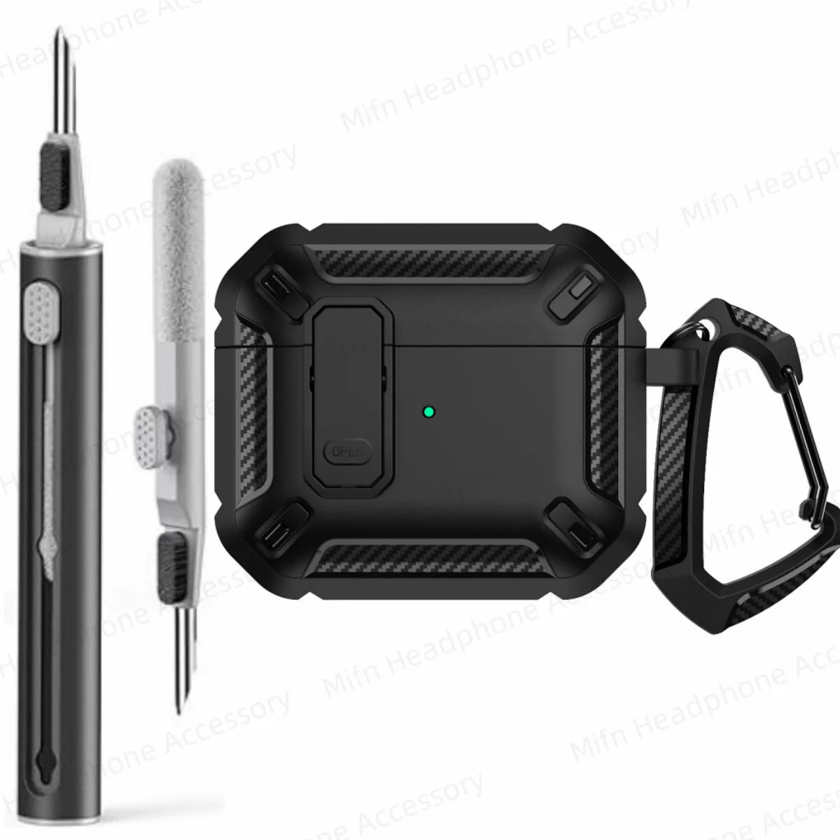 MILITARY HARD SHELL AIRPODS 4 COVER WITH KEYCHAIN