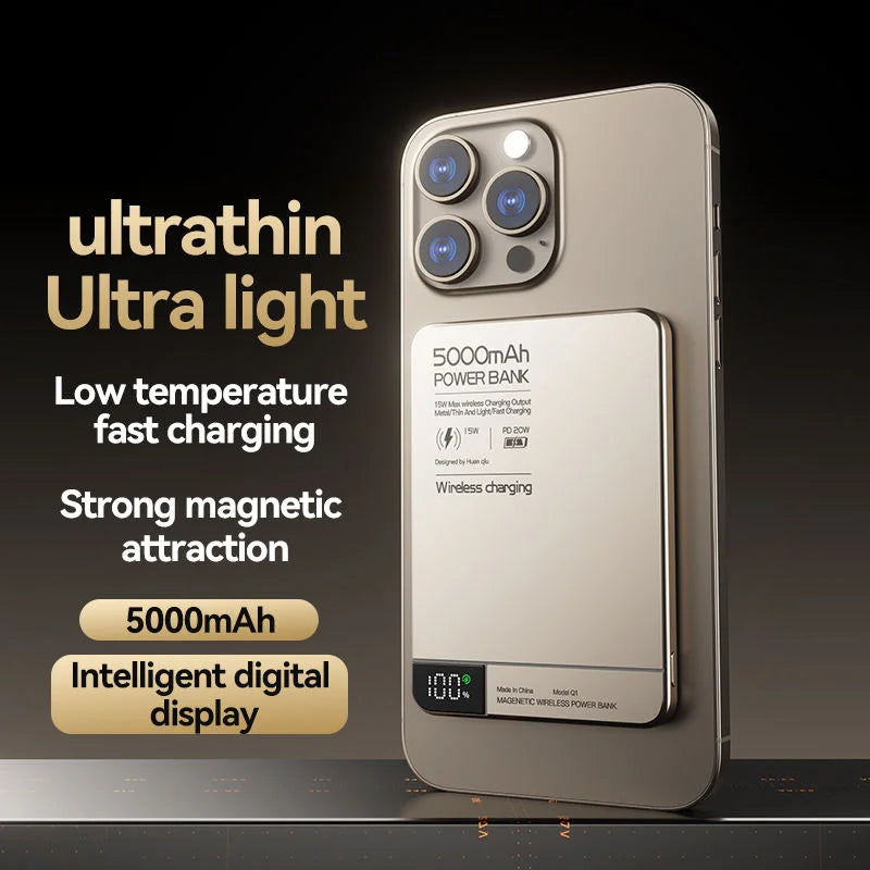 MAGNETIC 10,000MAH WIRELESS POWER BANK FOR MAGSAFE IPHONE 12–16 – FAST, SLIM, PORTABLE