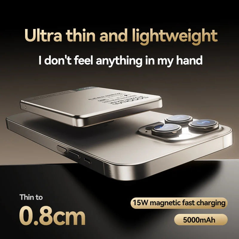 MAGNETIC 10,000MAH WIRELESS POWER BANK FOR MAGSAFE IPHONE 12–16 – FAST, SLIM, PORTABLE
