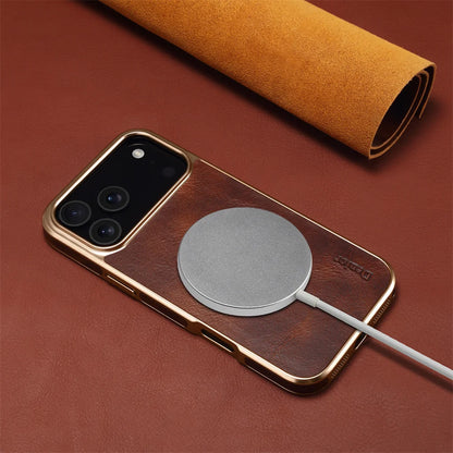 LUXURY OIL WAX TEXTURE LEATHER CASE FOR IPHONE 17 SERIES