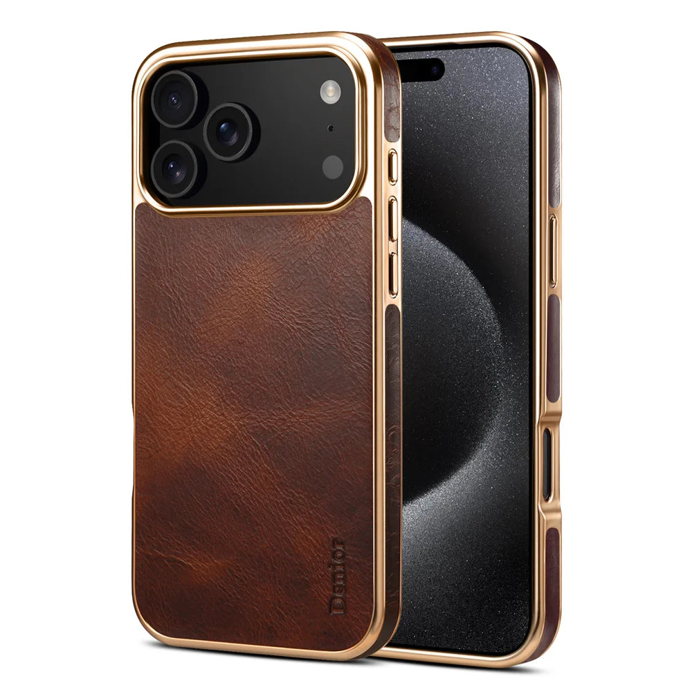 LUXURY OIL WAX TEXTURE LEATHER CASE FOR IPHONE 17 SERIES