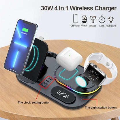 WIRELESS FAST CHARGER STAND FOR IPHONE 12–15 PRO MAX – PORTABLE & FOLDABLE