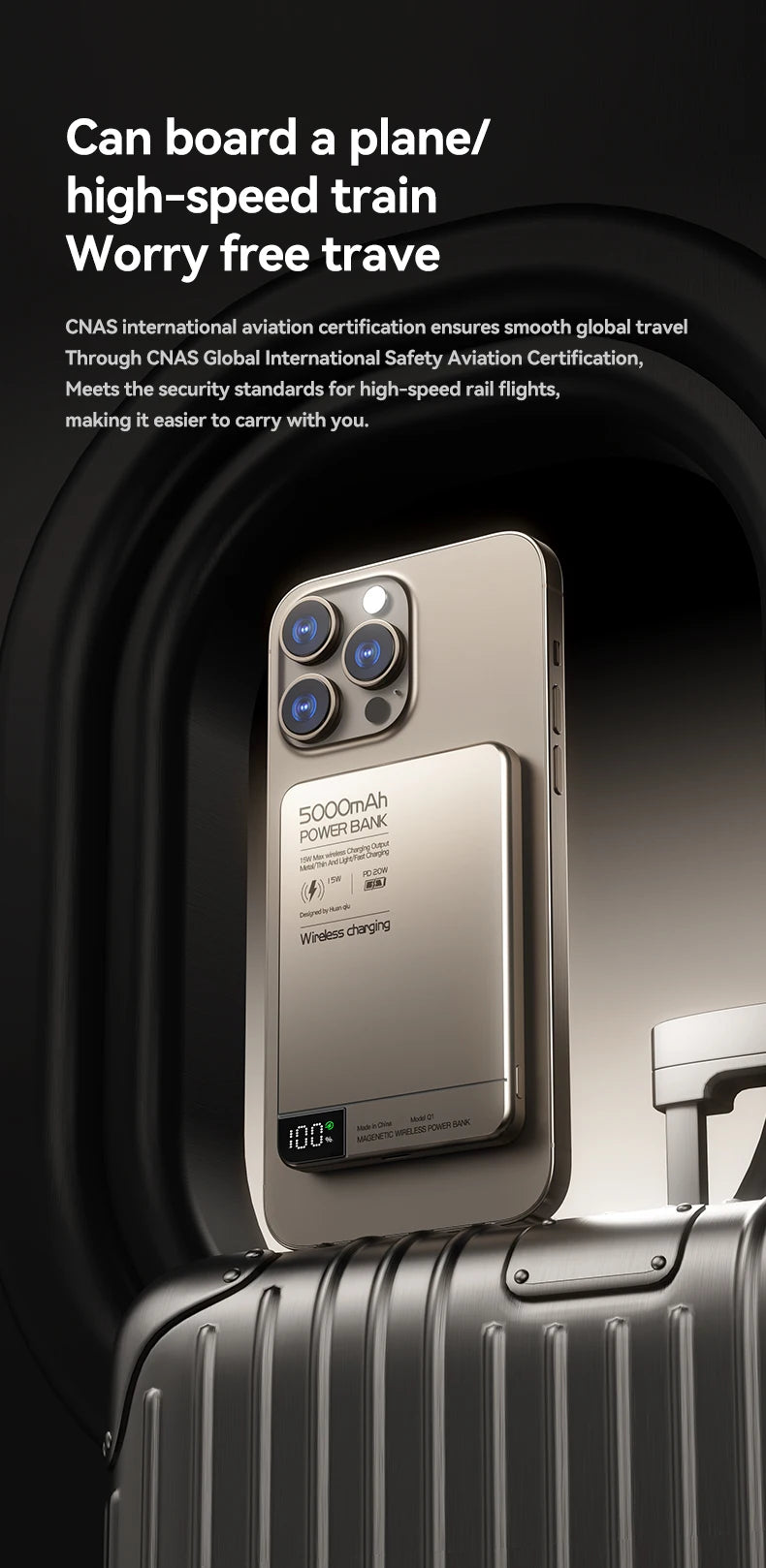 MAGNETIC 10,000MAH WIRELESS POWER BANK FOR MAGSAFE IPHONE 12–16 – FAST, SLIM, PORTABLE