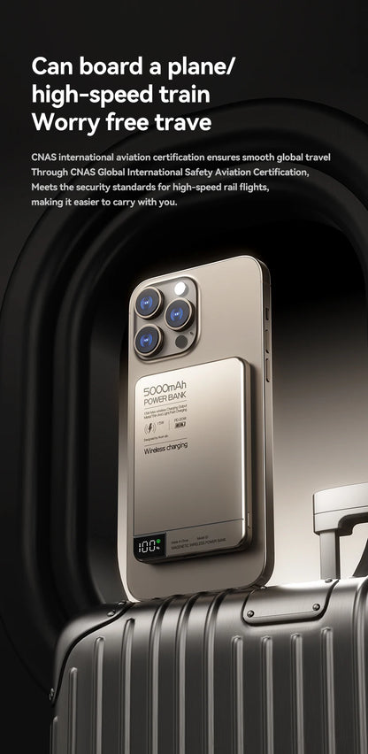 MAGNETIC 10,000MAH WIRELESS POWER BANK FOR MAGSAFE IPHONE 12–16 – FAST, SLIM, PORTABLE