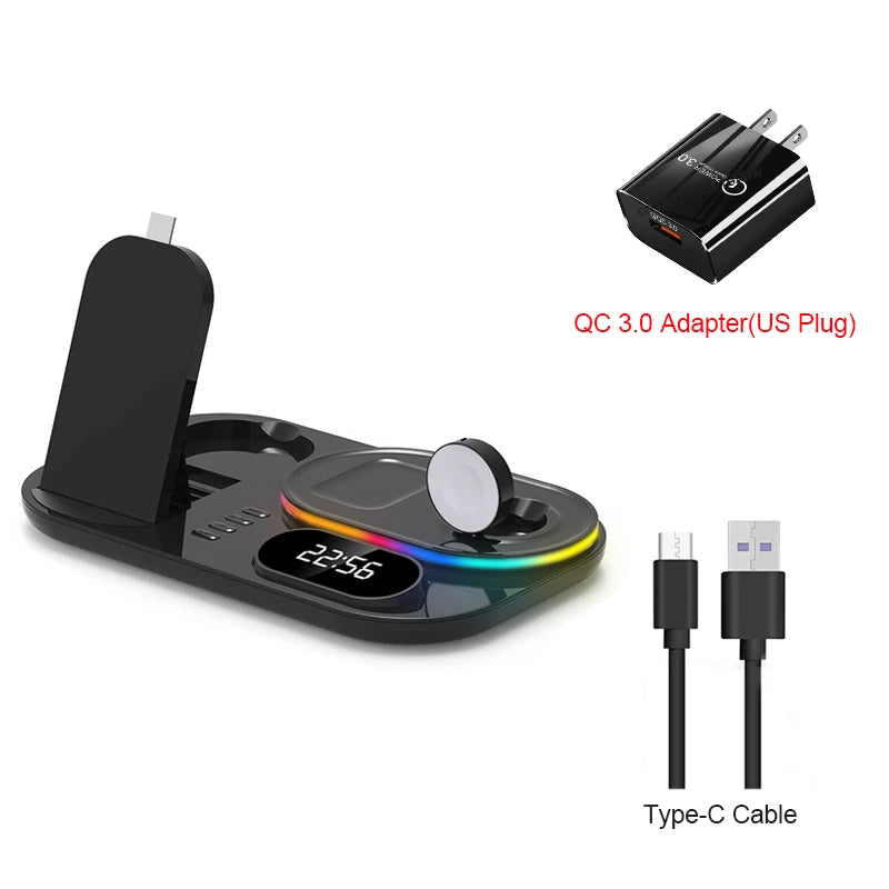 WIRELESS FAST CHARGER STAND FOR IPHONE 12–15 PRO MAX – PORTABLE & FOLDABLE