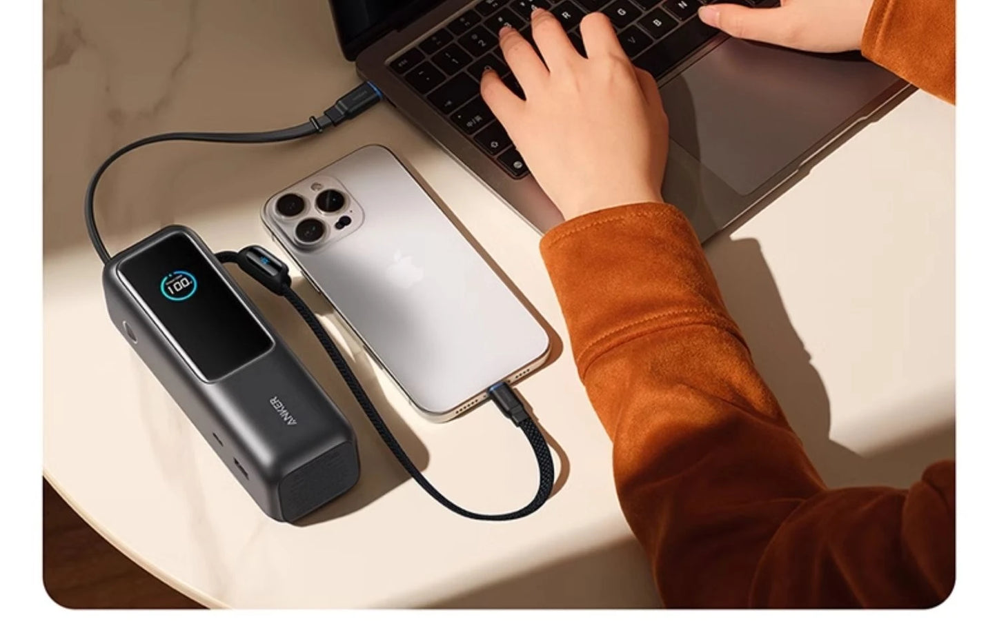 ANKER ZOLO 25,000MAH 165W FAST CHARGE POWER BANK WITH CABLES