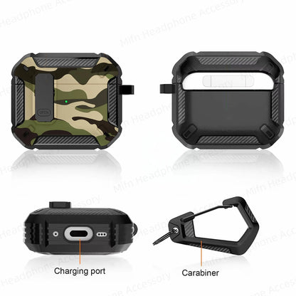MILITARY HARD SHELL AIRPODS 4 COVER WITH KEYCHAIN