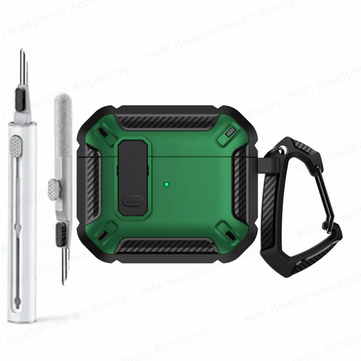 MILITARY HARD SHELL AIRPODS 4 COVER WITH KEYCHAIN