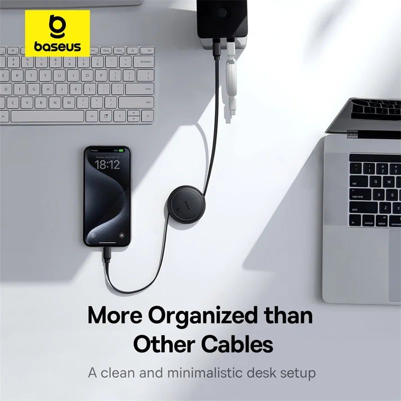 BASEUS 60W RETRACTABLE USB-C FAST CHARGING CABLE