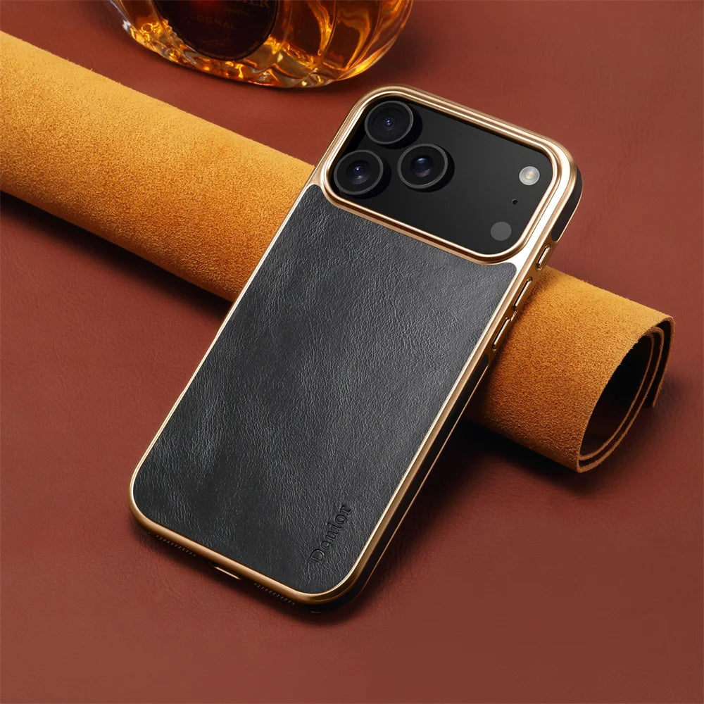 LUXURY OIL WAX TEXTURE LEATHER CASE FOR IPHONE 17 SERIES