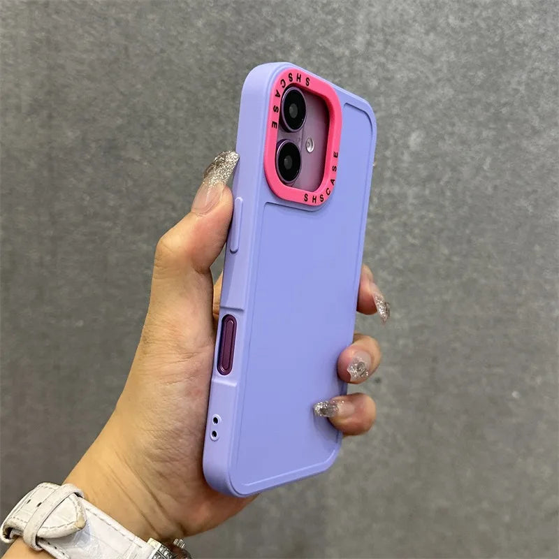 SILICONE MATTE DOUBLE COLOUR CASE FOR IPHONE 17 SERIES