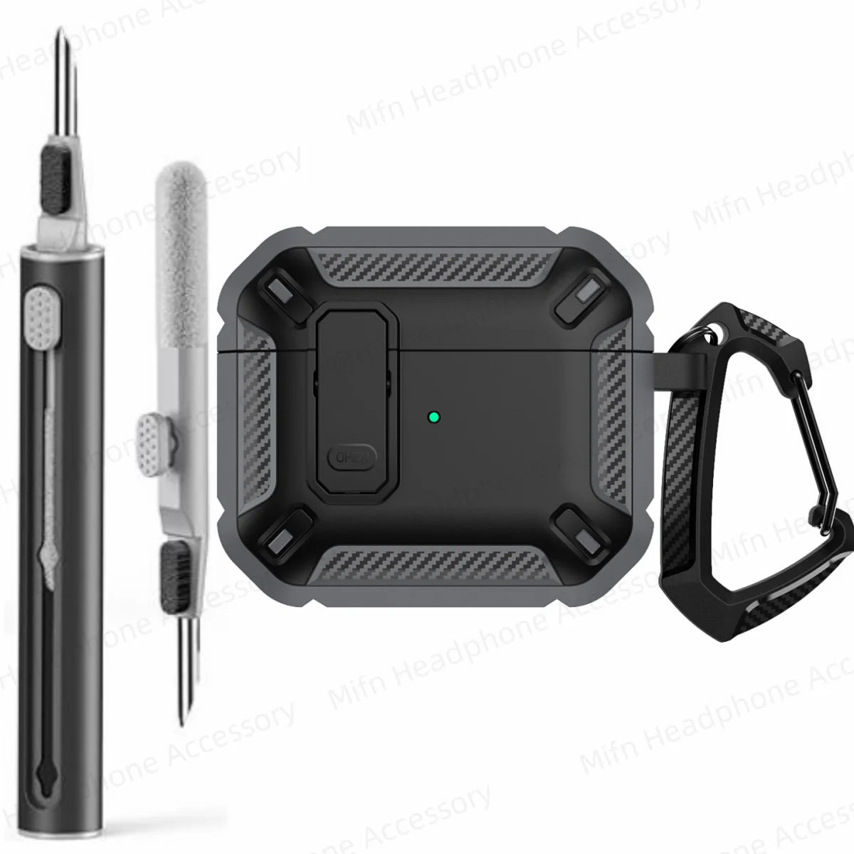 MILITARY HARD SHELL AIRPODS 4 COVER WITH KEYCHAIN