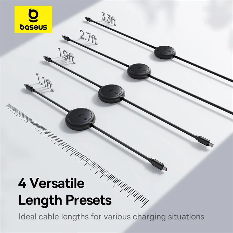 BASEUS 60W RETRACTABLE USB-C FAST CHARGING CABLE