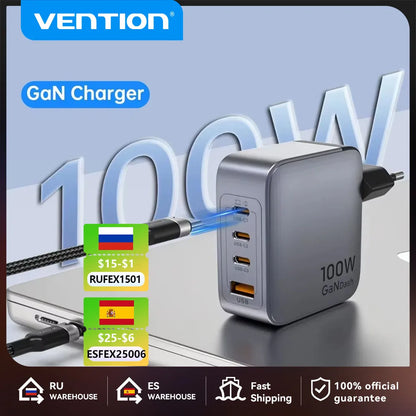 VENTION 70W GAN USB-C CHARGER – FAST CHARGE FOR IPHONE & LAPTOPS