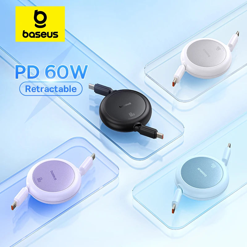 BASEUS 60W RETRACTABLE USB-C FAST CHARGING CABLE