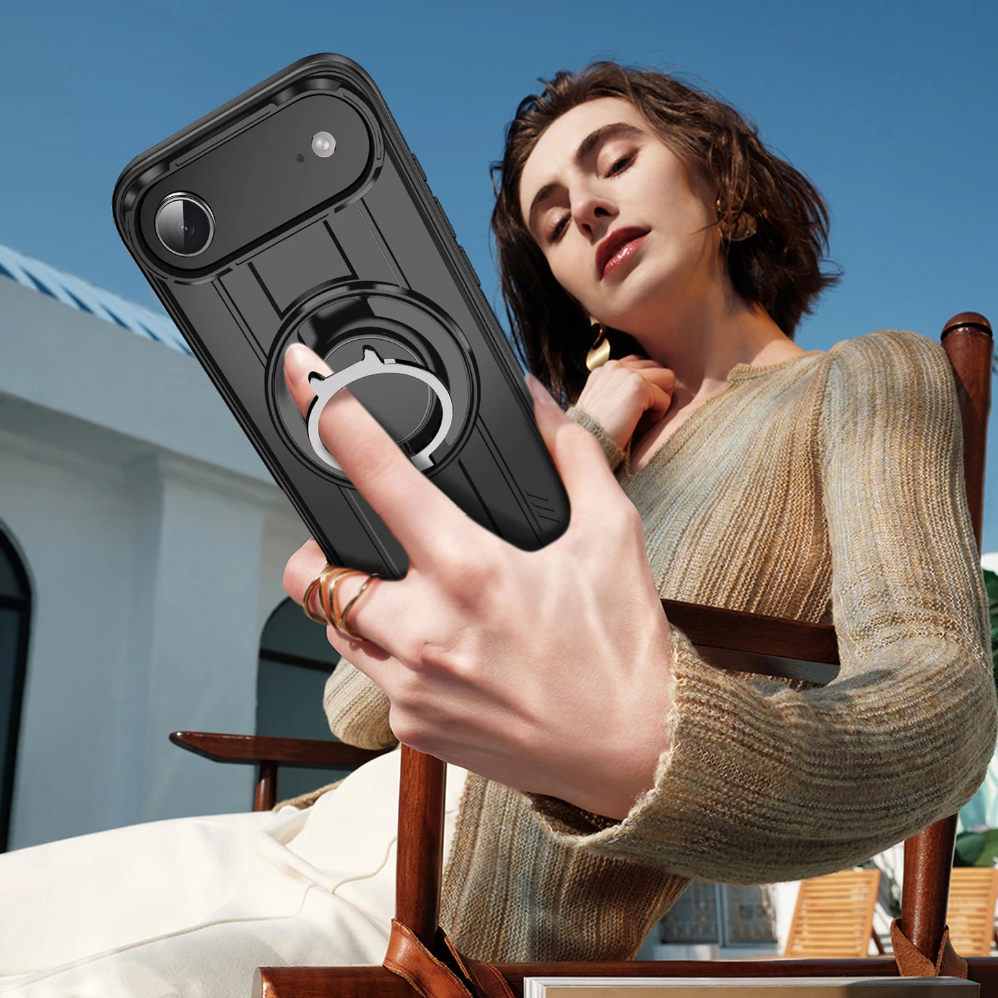 IMPACT RESISTANT STAND RING CASE -IPHONE AIR