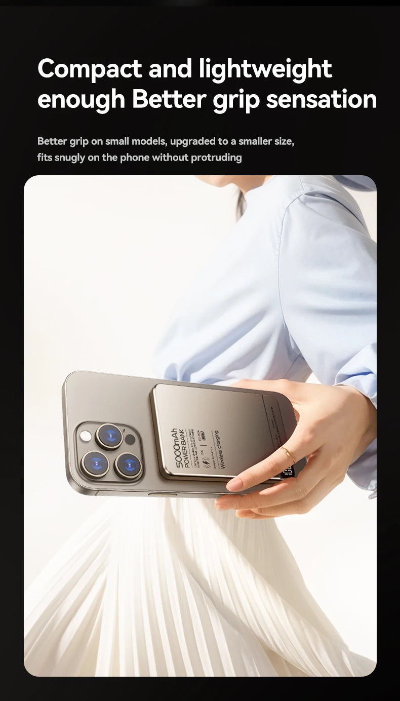 MAGNETIC 10,000MAH WIRELESS POWER BANK FOR MAGSAFE IPHONE 12–16 – FAST, SLIM, PORTABLE