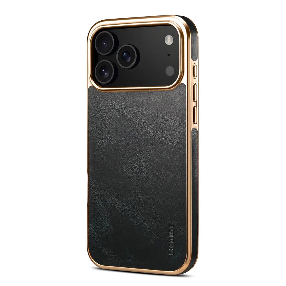 LUXURY OIL WAX TEXTURE LEATHER CASE FOR IPHONE 17 SERIES