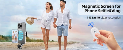 Magnetic Selfie Monitor Screen w/ Remote for iPhone & Android