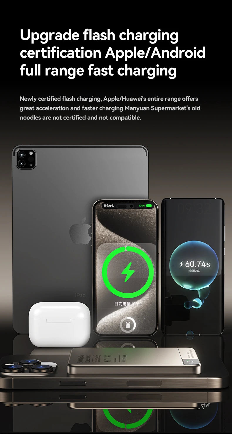 MAGNETIC 10,000MAH WIRELESS POWER BANK FOR MAGSAFE IPHONE 12–16 – FAST, SLIM, PORTABLE