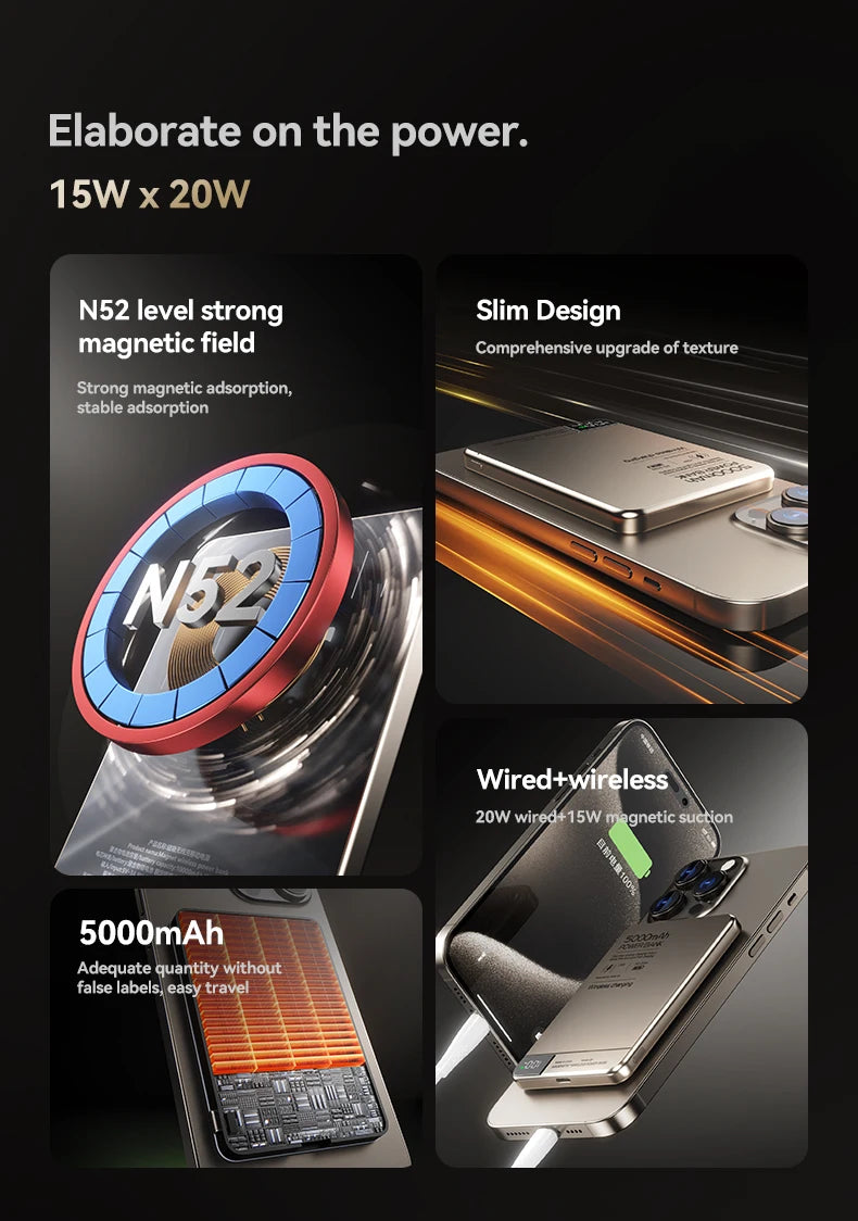 MAGNETIC 10,000MAH WIRELESS POWER BANK FOR MAGSAFE IPHONE 12–16 – FAST, SLIM, PORTABLE