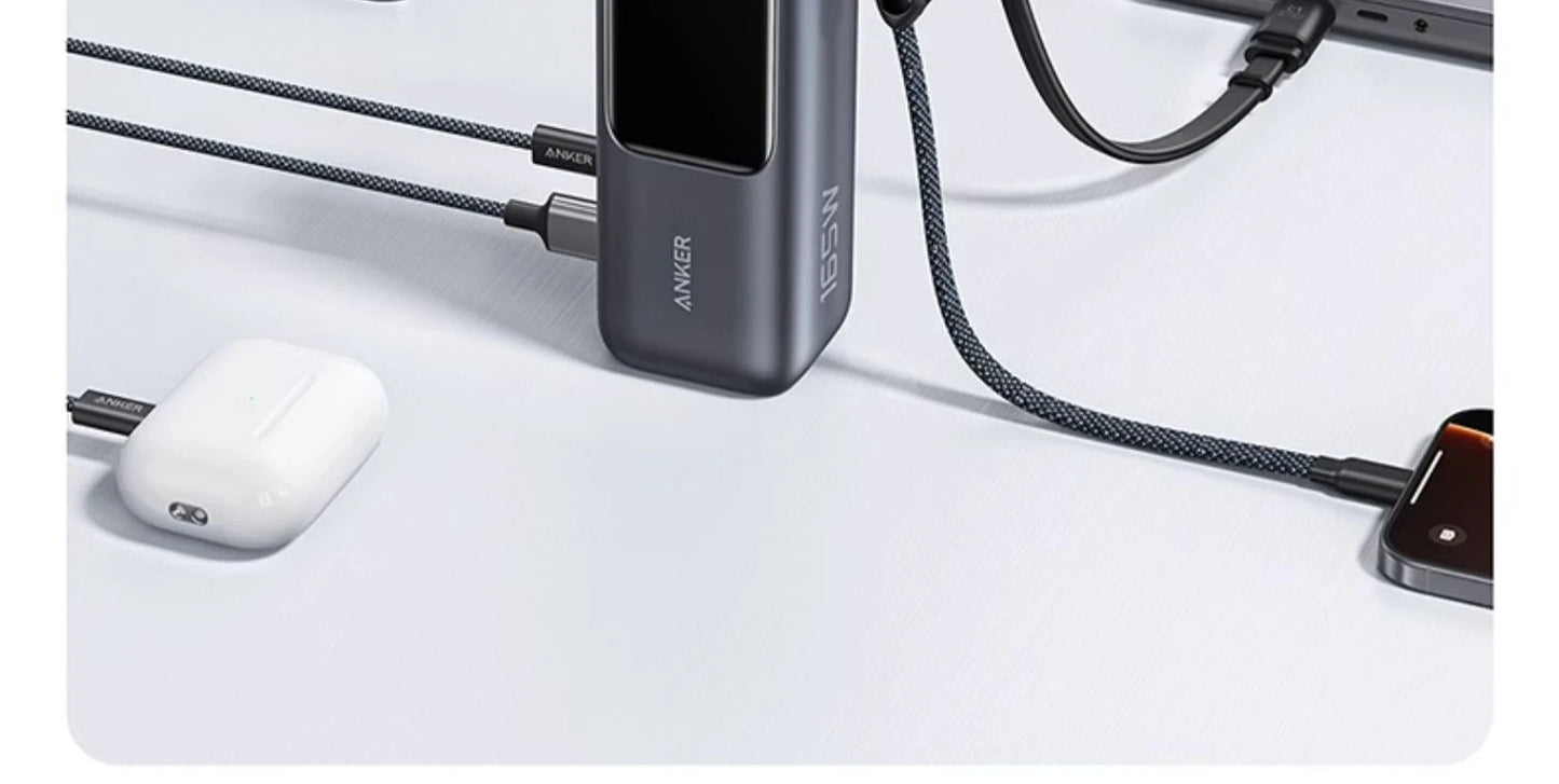 ANKER ZOLO 25,000MAH 165W FAST CHARGE POWER BANK WITH CABLES