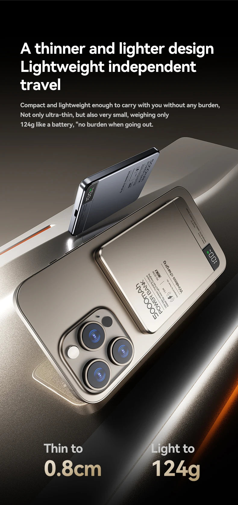 MAGNETIC 10,000MAH WIRELESS POWER BANK FOR MAGSAFE IPHONE 12–16 – FAST, SLIM, PORTABLE