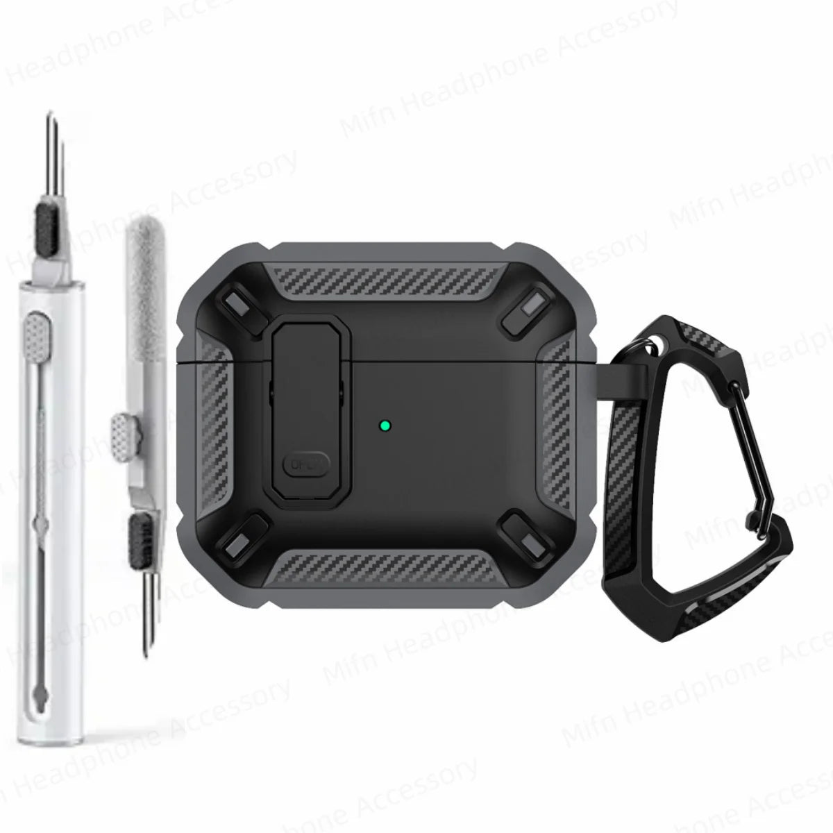 MILITARY HARD SHELL AIRPODS 4 COVER WITH KEYCHAIN