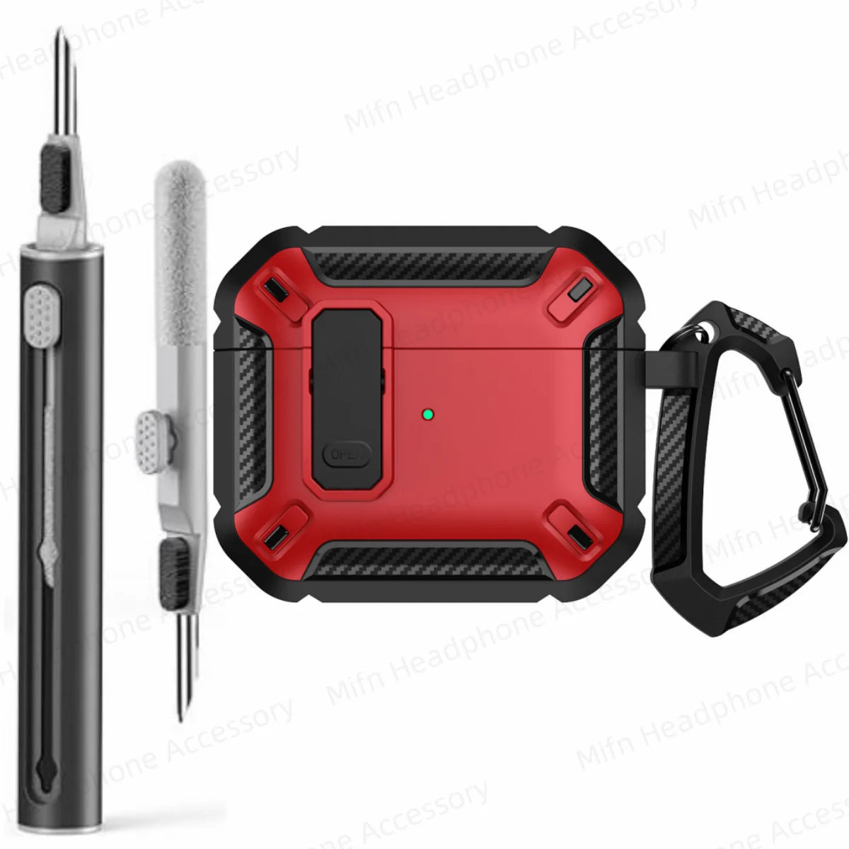 MILITARY HARD SHELL AIRPODS 4 COVER WITH KEYCHAIN