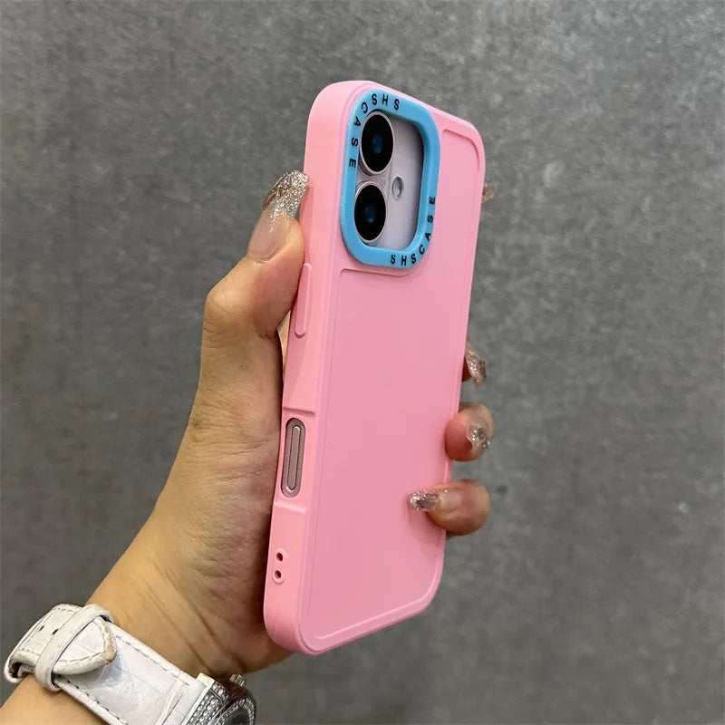 SILICONE MATTE DOUBLE COLOUR CASE FOR IPHONE 17 SERIES