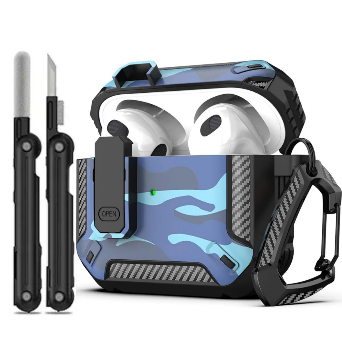 MILITARY HARD SHELL AIRPODS 4 COVER WITH KEYCHAIN