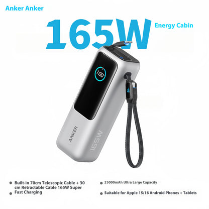 ANKER ZOLO 25,000MAH 165W FAST CHARGE POWER BANK WITH CABLES