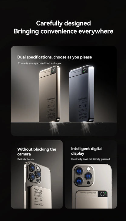 MAGNETIC 10,000MAH WIRELESS POWER BANK FOR MAGSAFE IPHONE 12–16 – FAST, SLIM, PORTABLE