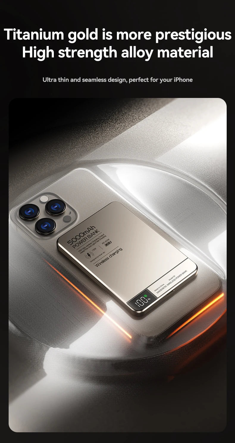 MAGNETIC 10,000MAH WIRELESS POWER BANK FOR MAGSAFE IPHONE 12–16 – FAST, SLIM, PORTABLE