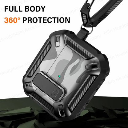 MILITARY HARD SHELL AIRPODS 4 COVER WITH KEYCHAIN