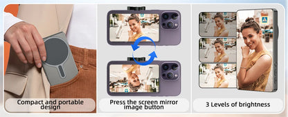 Magnetic Selfie Monitor Screen w/ Remote for iPhone & Android