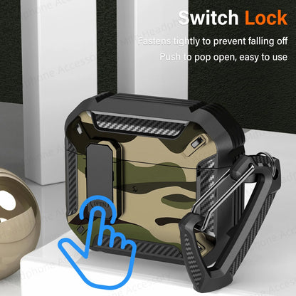 MILITARY HARD SHELL AIRPODS 4 COVER WITH KEYCHAIN